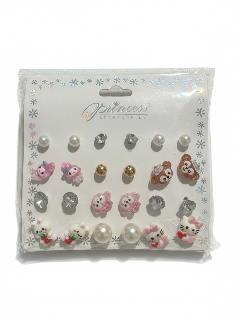 New 12-Pair Earring Set including Duffy the Bear, Shellie May & Sanrio Kawaii